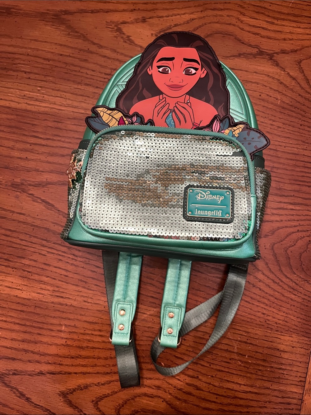 Moana Heart of Te Fiti Sequins Loungefly Mini Backpack, new with tags